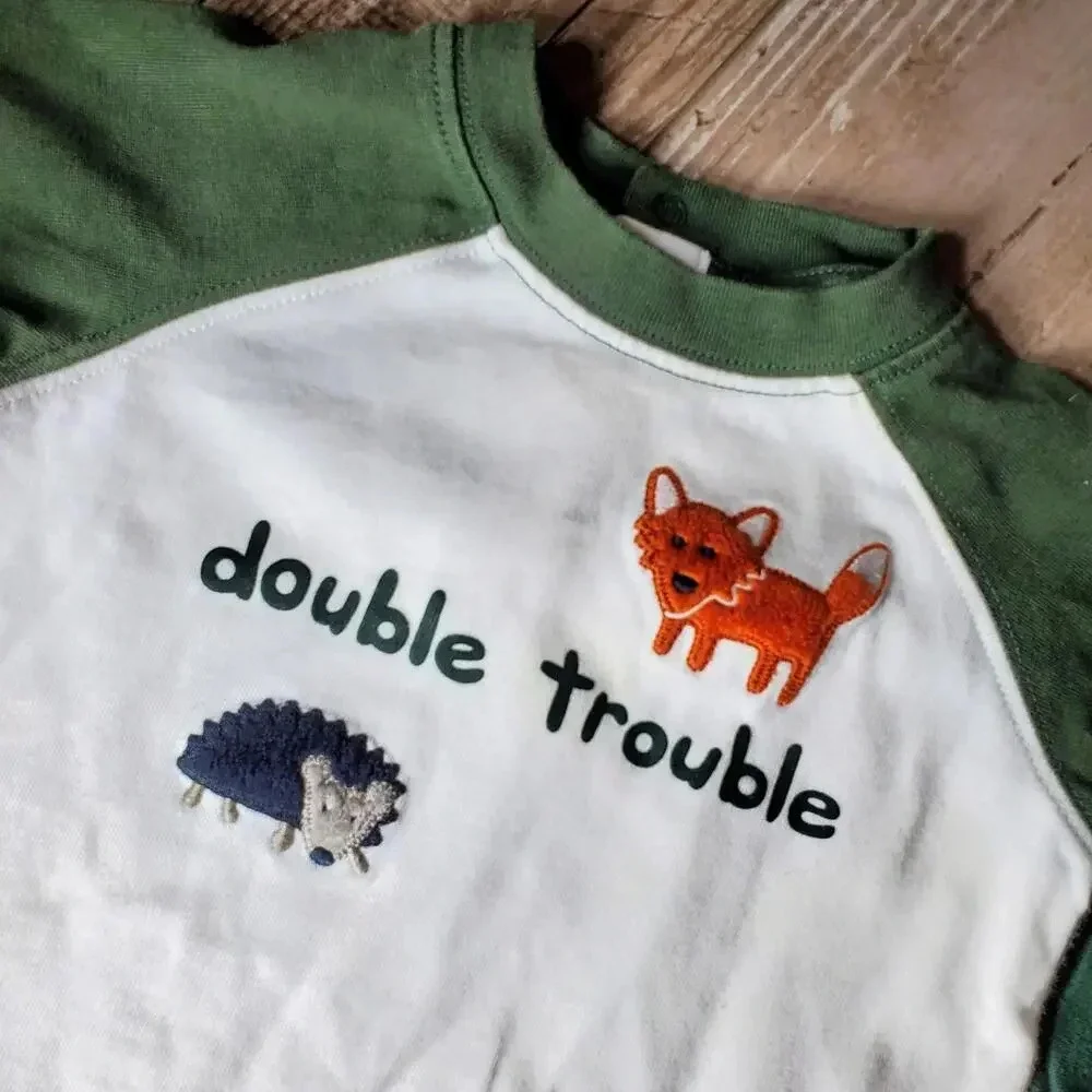 Gymboree Green and White Baby Boy Casual Outdoor Adventure Top Bundle Size 6-12m